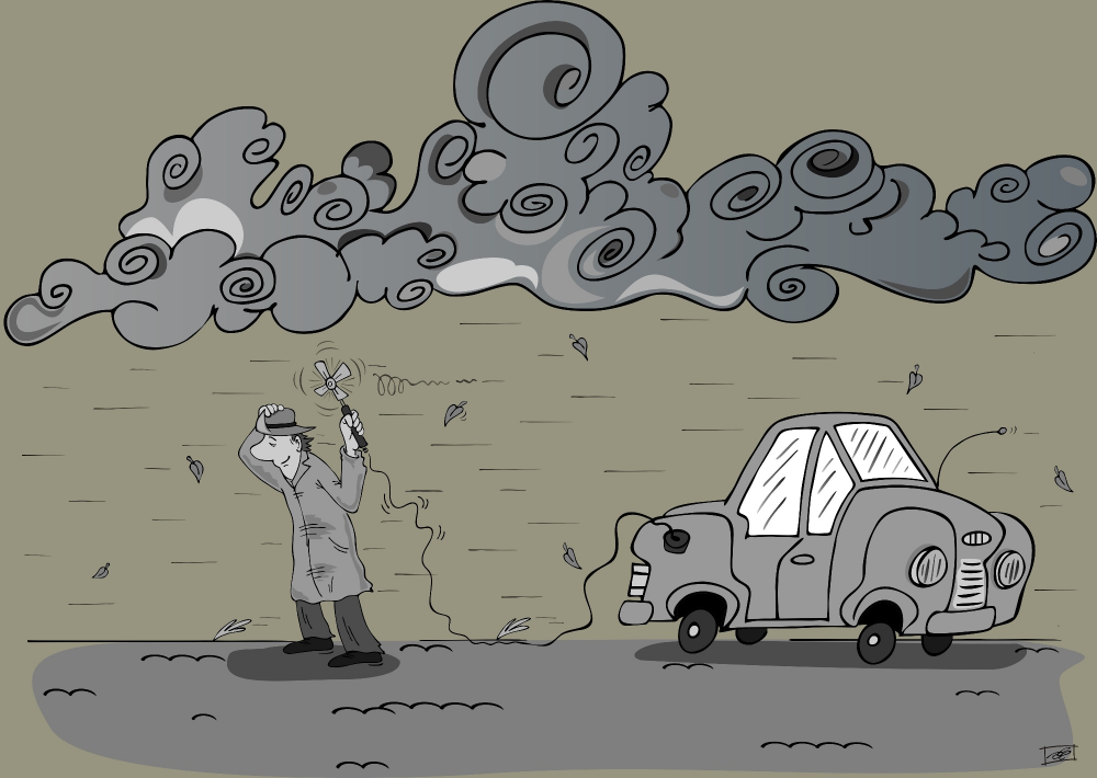 Cartoon: E-Auto 1