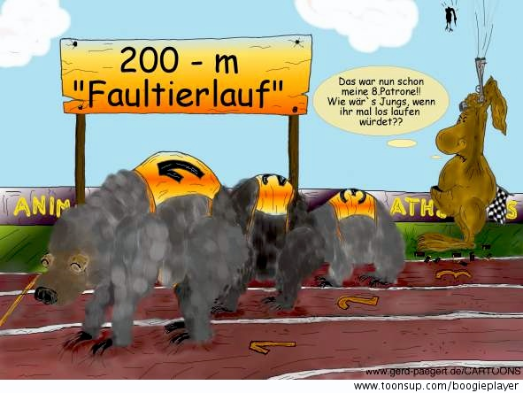 Cartoon: 200m der Faultiere 1