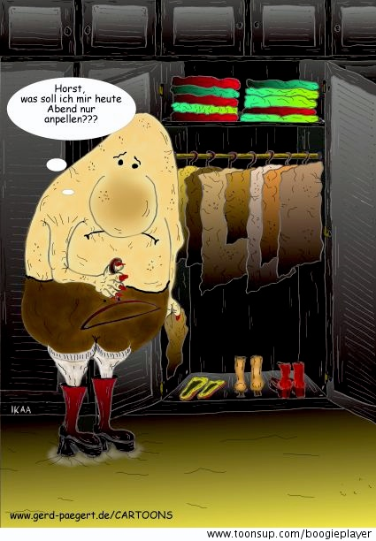 Cartoon: 'Kartoffelgarderobe' 1
