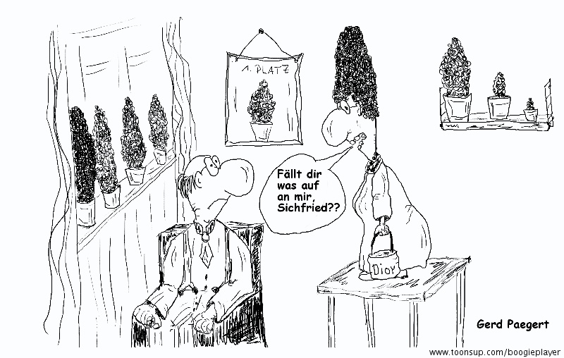 Cartoon: 'Grüner Daumen' 1