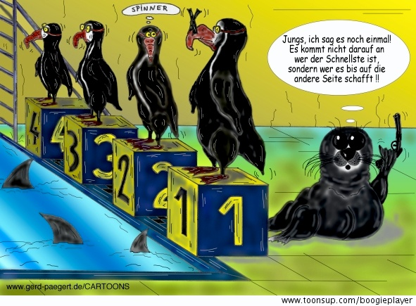 Cartoon: '100 m Freistil' 1