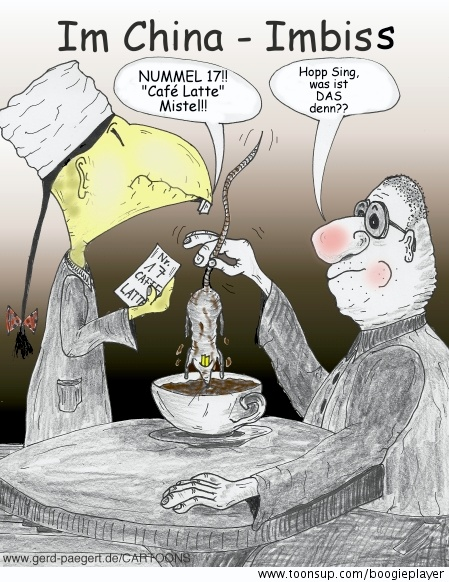Cartoon: 'China-Imbiss' 1