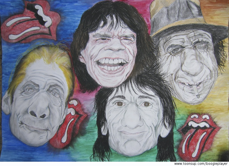 Caricature: 'The Rolling Heads' 1