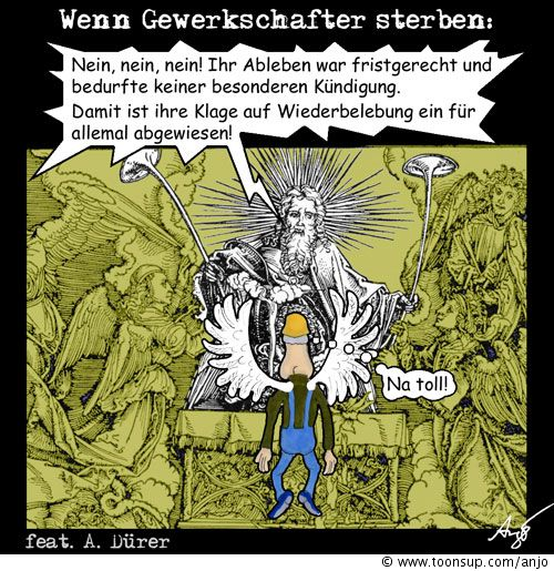 Cartoon: Wenn Gewerkschafter sterben 1
