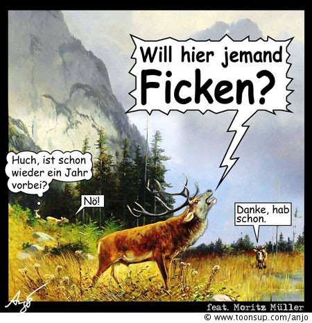 Cartoon: Röhrender Hirsch 1