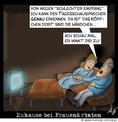 Cartoon: Zuhause bei Frauenärtzten 1