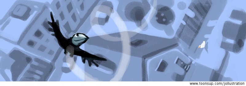 Cartoon: Krähenflug 1