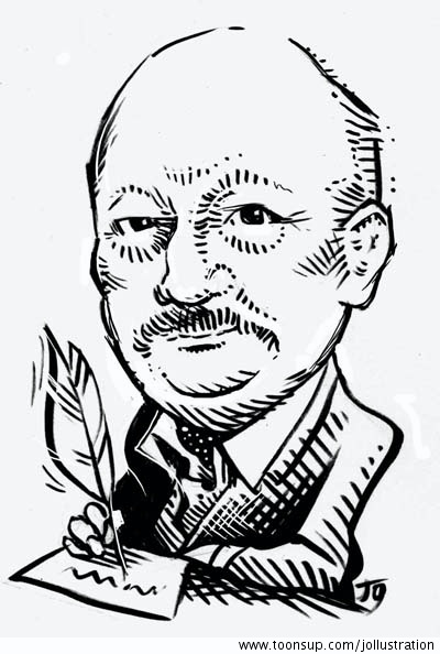 Cartoon: Günter Kunert,Dichter 1