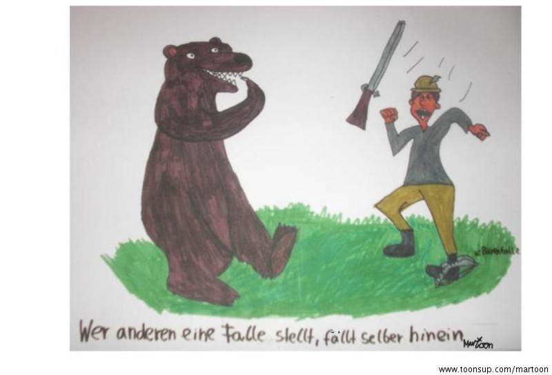Cartoon: Der Jäger und der Bär 1