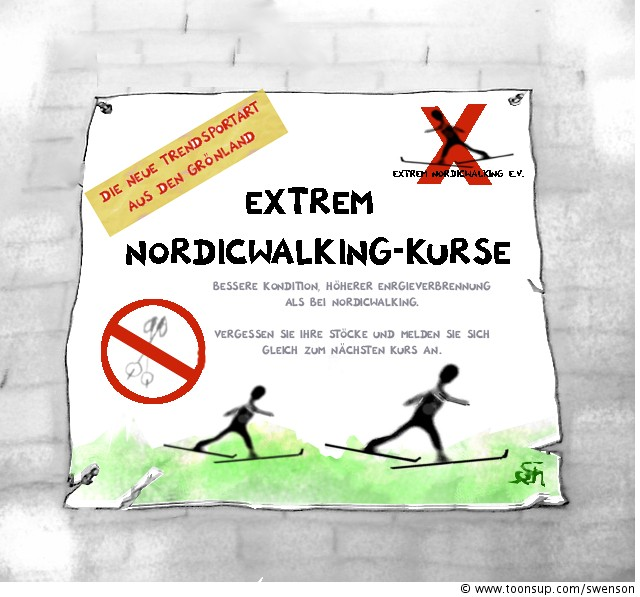 Cartoon: Extrem Nordicwalking 1