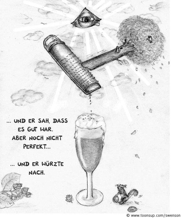 Cartoon: Endstehung von Fachbegriffen: Stammwürze 1