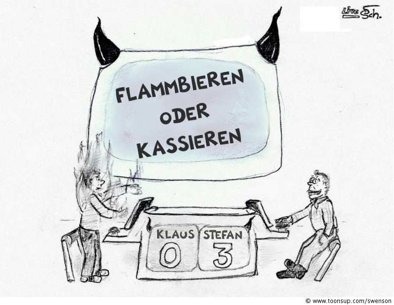 Cartoon: ... oder kassieren? 1