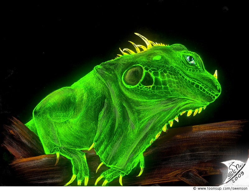 Illustration: wirklich grüner Leguan (2.Chance) 1