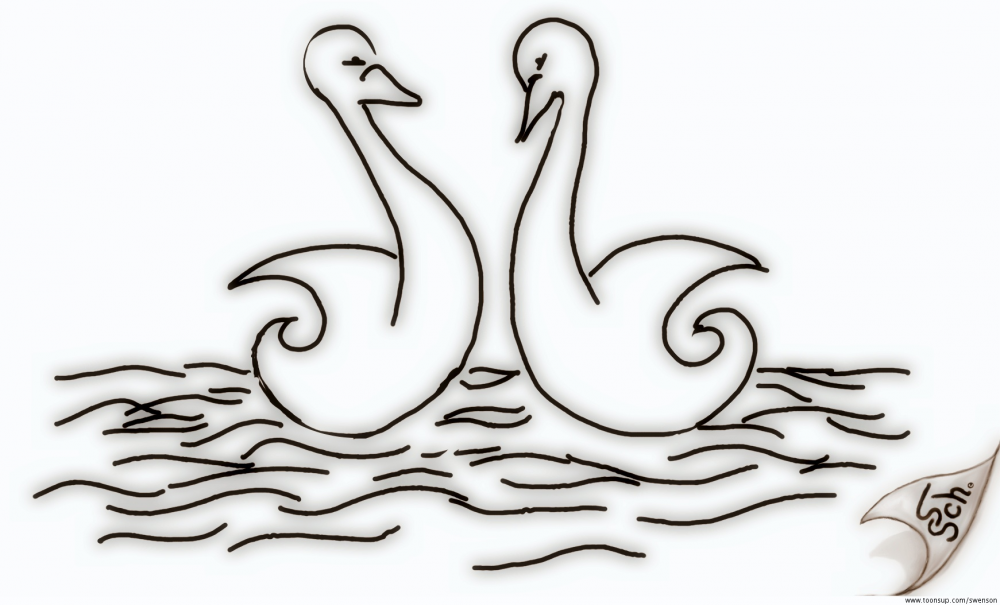 Illustration: 2 Schwanen seh 1