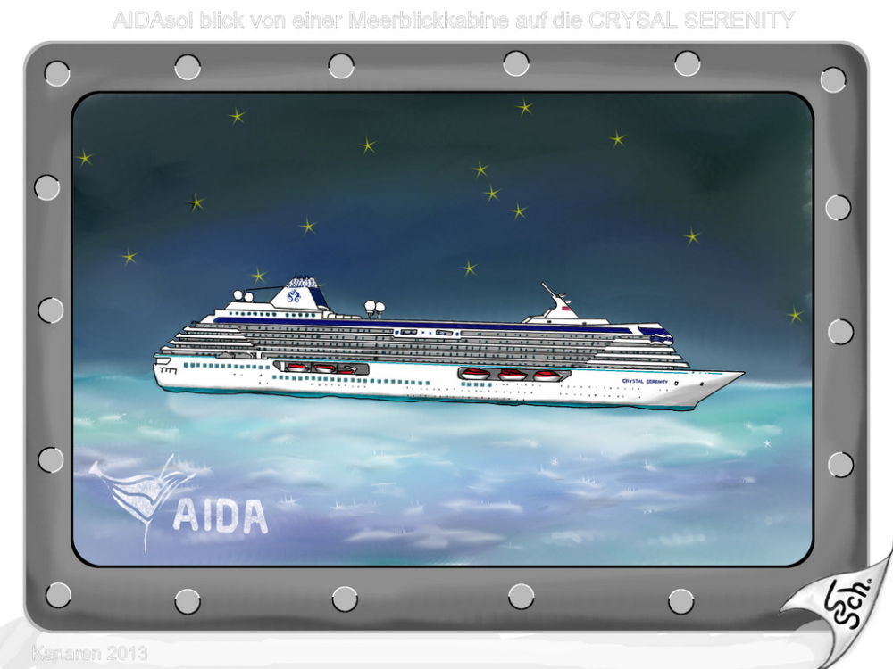 Illustration: AIDAsol Meerblickkabine / Crystal Serenity 1