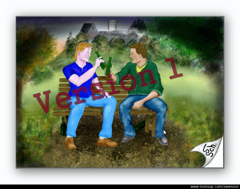 Illustration: Alte Freunde vor der Veste Otzberg 2