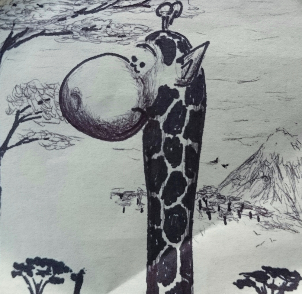 Illustration: Giraffe auf POSTIT 1