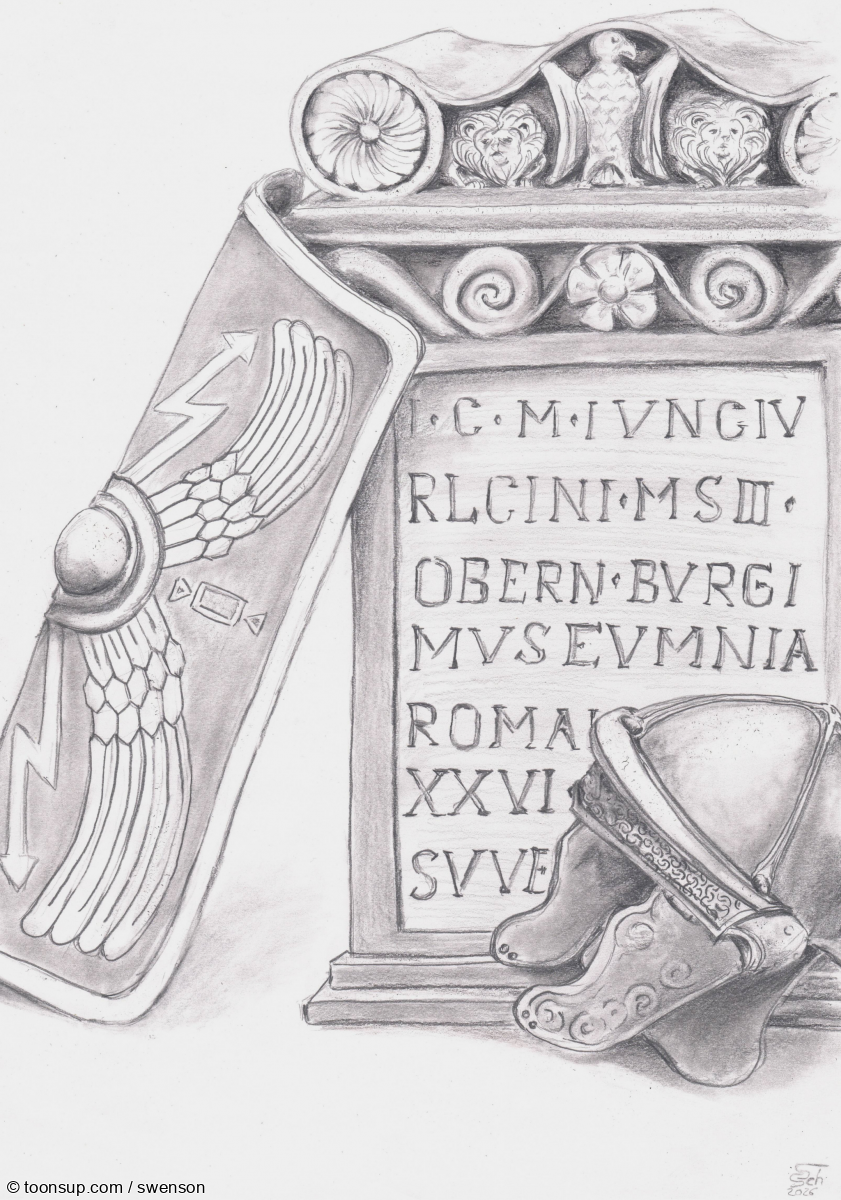 Illustration: Römer aus dem Museum 1