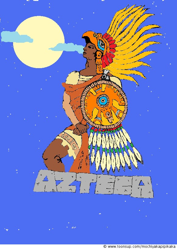 Concept Art / Character Design: colored aztec  warrior 1