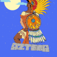 colored aztec  warrior