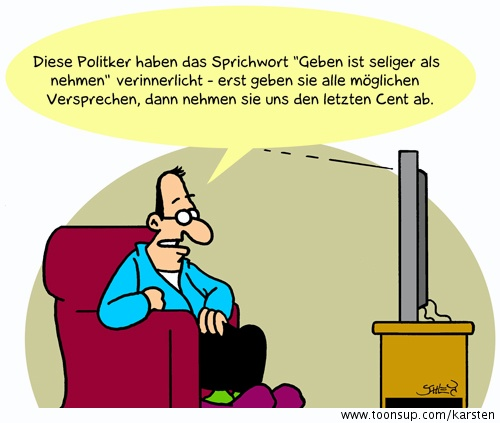 Cartoon: Politikerversprechen 1