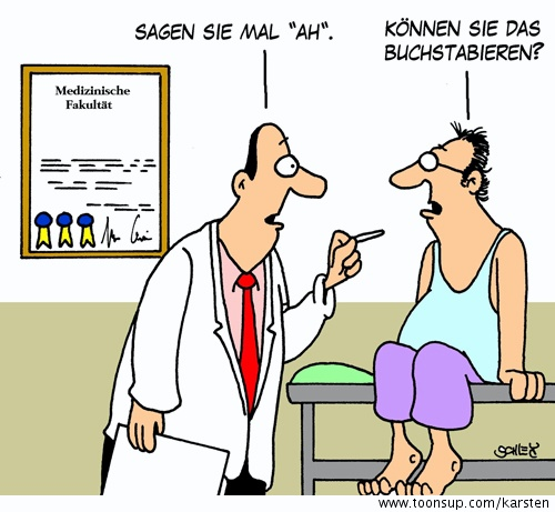 Cartoon: Beim Arzt 1