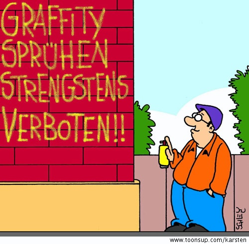Cartoon: STRENGSTENS VERBOTEN!! 1