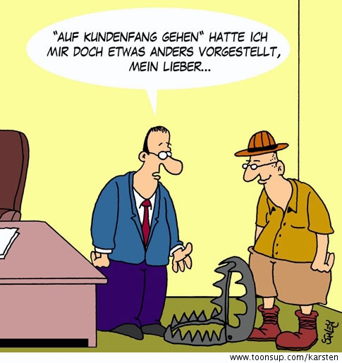 Cartoon: Auf Kundenfang 1