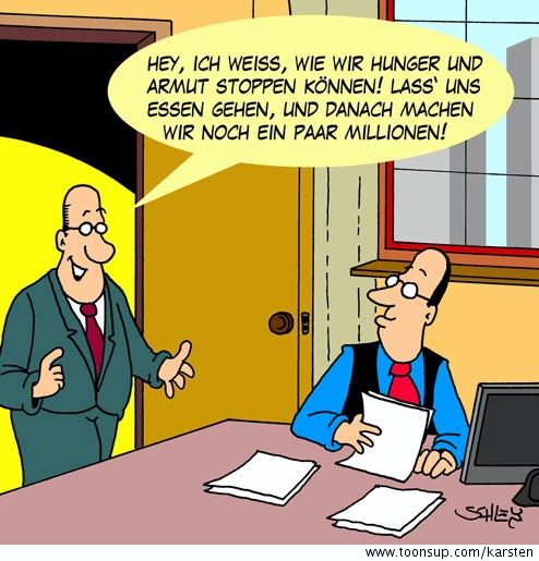 Cartoon: Hunger und Armut stoppen 1
