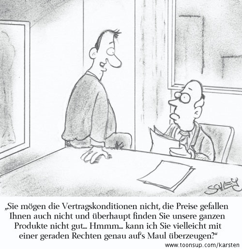 Cartoon: Überzeugen 1