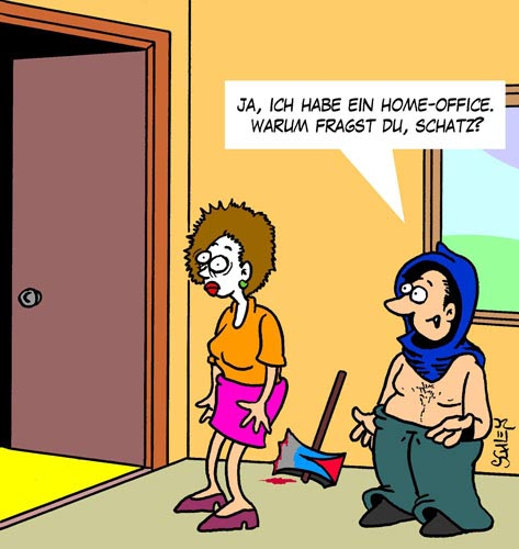 Cartoon: Heimarbeit 1