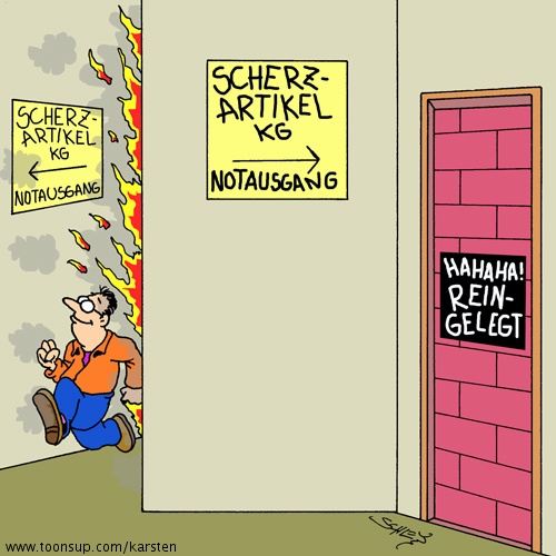 Cartoon: Notausgang 1