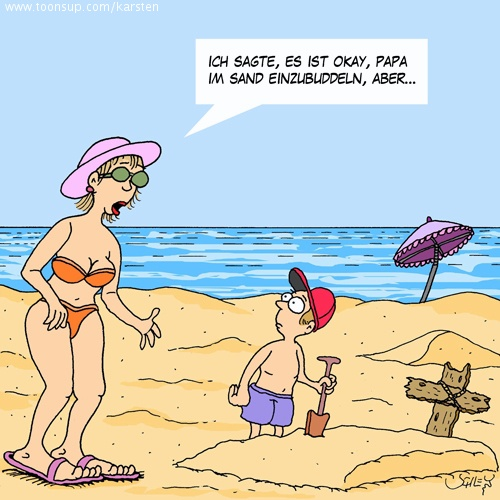 Cartoon: Am Strand 1
