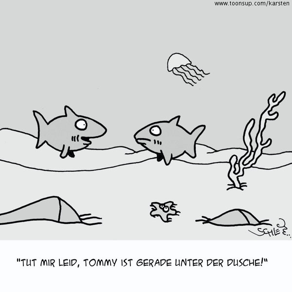 Cartoon: Unter der Dusche 1