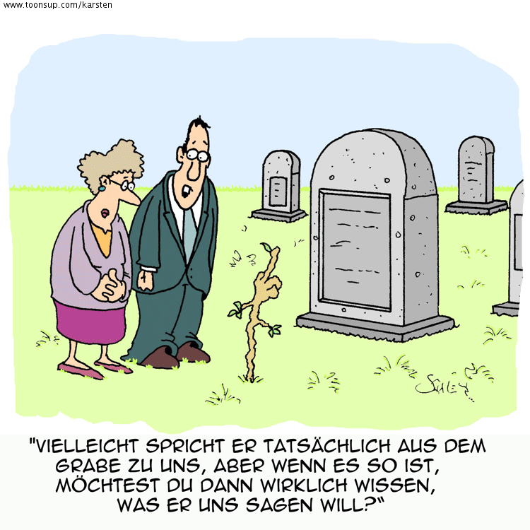 Cartoon: Auf dem Friedhof... 1