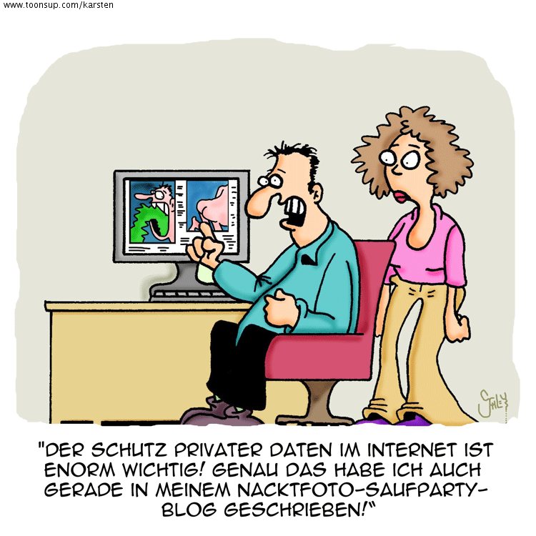 Cartoon: Datenschutz ist echt voll total wichtig! 1