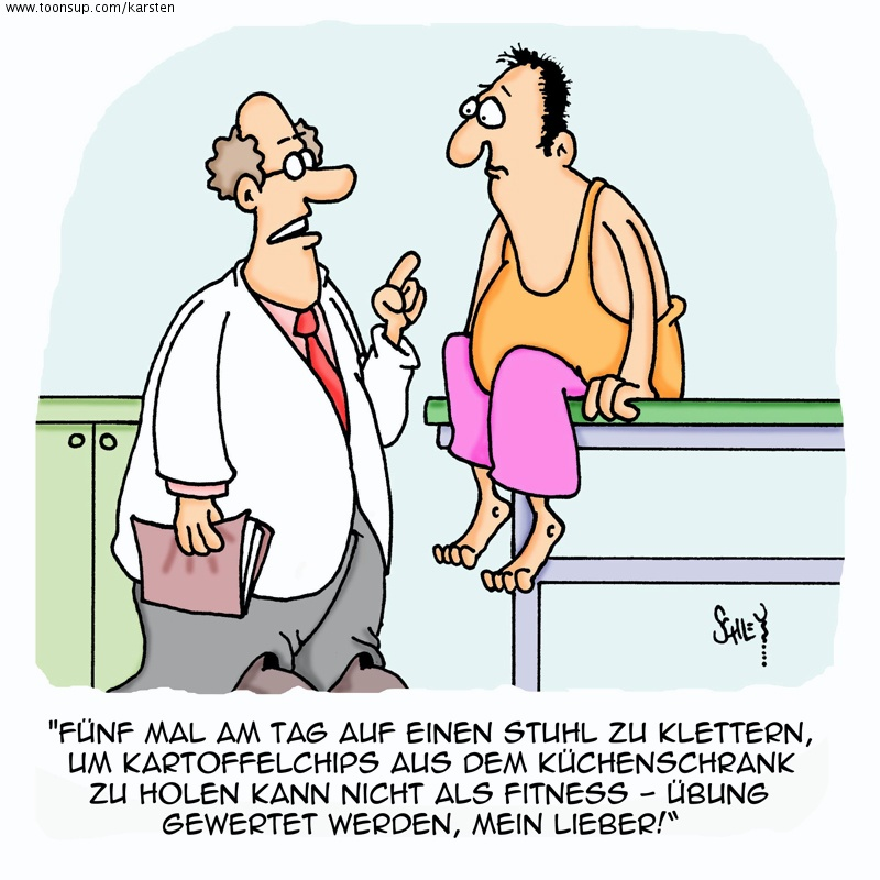 Cartoon: Fit und gesund! 1