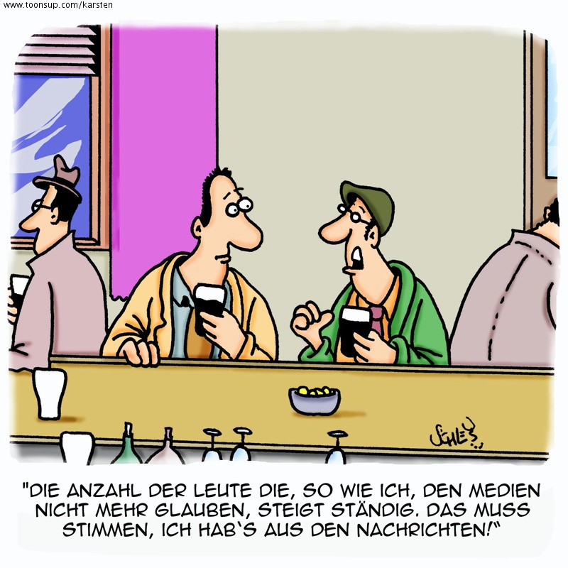 Cartoon: Vertrauen in die Medien 1