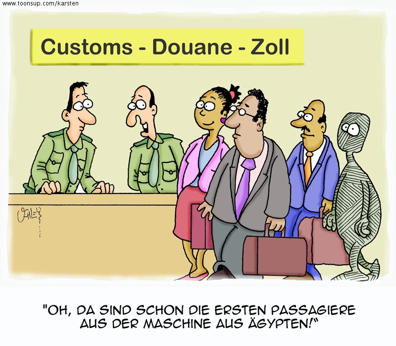 Cartoon: Beim Zoll 1