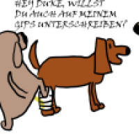 Gips unterschreiben