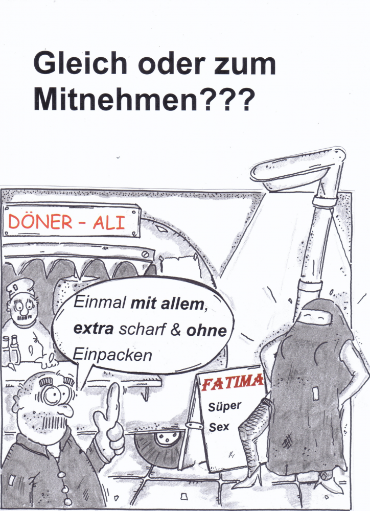 Cartoon: Gleich oder zum Mitnehmen? 1