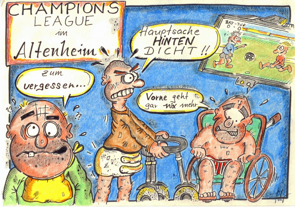 Cartoon: Champions-League im Altenheim 1