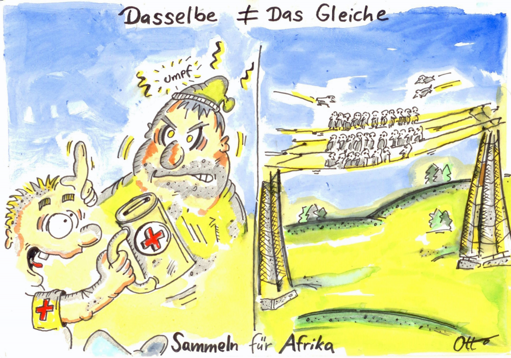 Cartoon: Sammeln für Afrika 1
