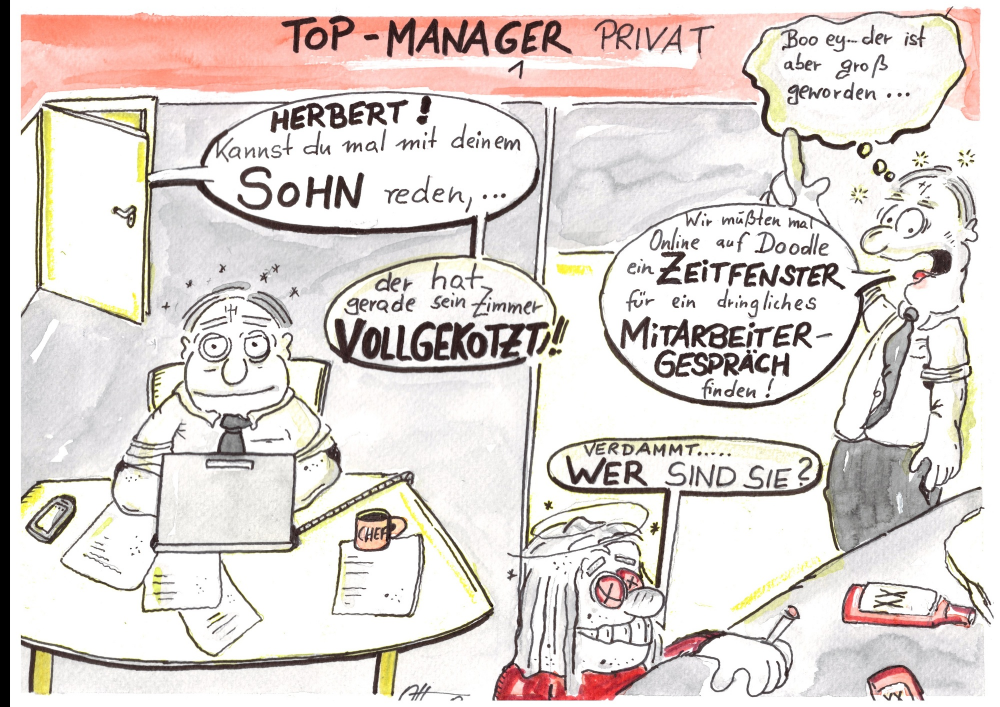 Cartoon: Top-Manager privat 1
