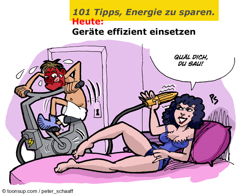 Cartoon: Energiespartipps November VI: Geräte effizient einsetzen 1