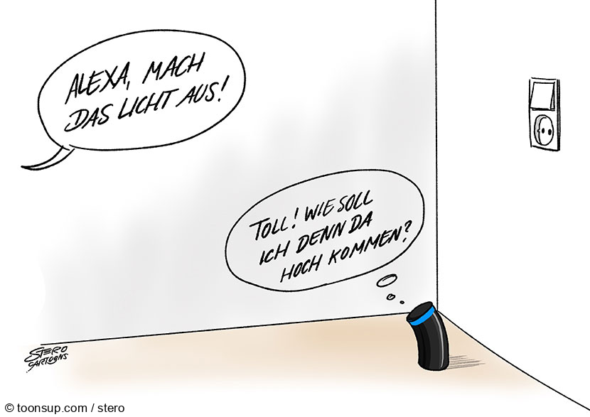 Cartoon: Alexa und die Sprachsteuerung 1