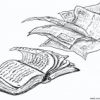 Buch und Zeitung, wehend