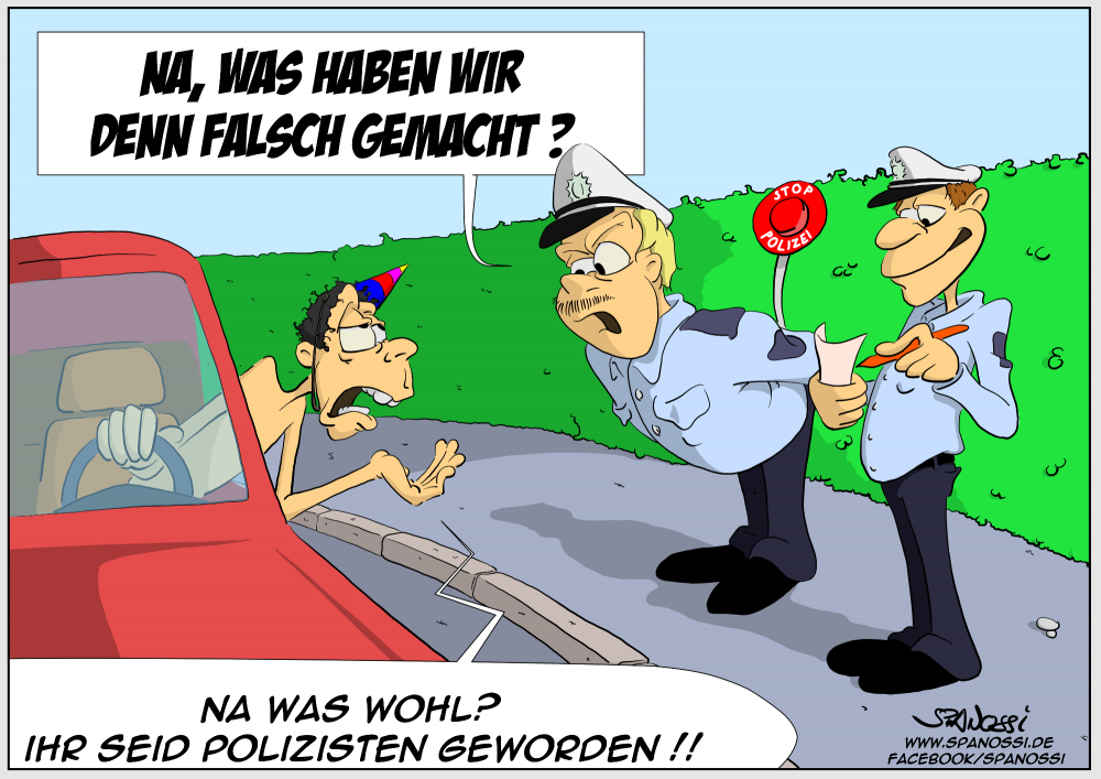 Cartoon: Polizeikontrolle 1