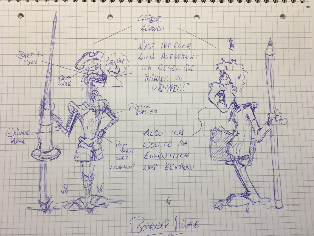 Cartoon: Spanossi in der Bosener Mühle 1