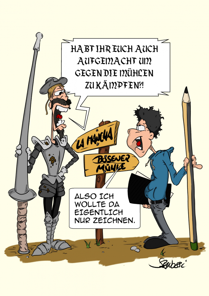 Cartoon: Spanossi in der Bosener Mühle 3